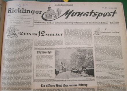 Ricklinger Monatspost - Ausgabe 19 - Januar 1957
