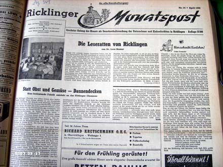 Ricklinger Monatspost - Ausgabe 34 - April 1958