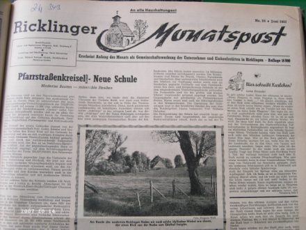 Ricklinger Monatspost - Ausgabe 24 - Juni 1957