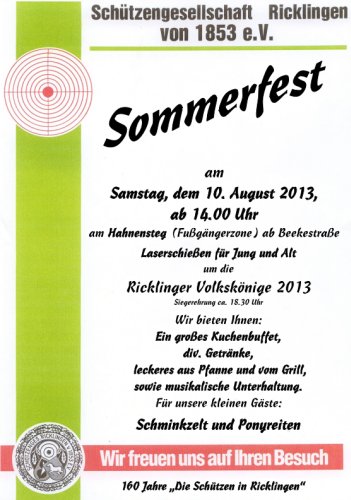 Schützengesellschaft Ricklingen: Sommerfest