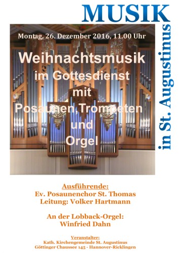 Festliche Weihnachtsmusik fr Blser und Orgel im Gottesdienst