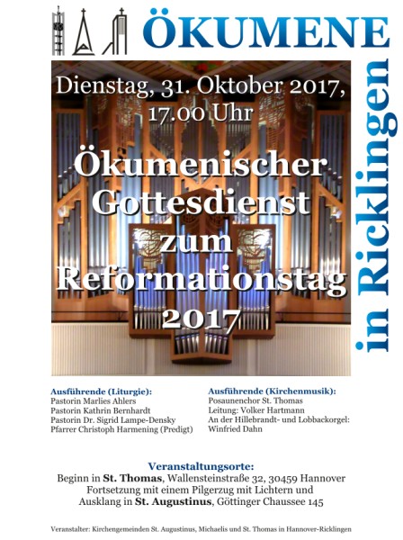 kumenischer Gottesdienst am Reformationstag in Ricklingen