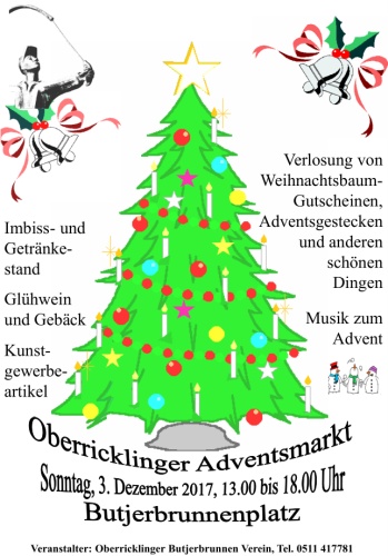 9. Oberricklinger Adventsmarkt 2017, am Sonntag, 3. Dezember 2017