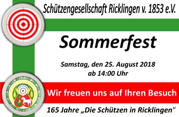 Sommerfest der Schützengesellschaft Ricklingen von 1853 e.V.
