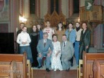 Prof. Alexander Fiseisky, Prof. Vera Nosina, Winfried Dahn, Pastorin Marlies Ahlers und Studierende aus Moskau (v.l./Foto: Christa Dahn)