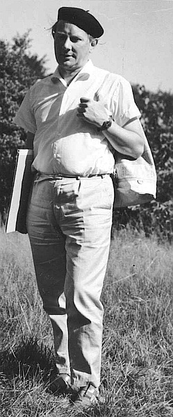 Heinz Baumgarte mit Malzeug