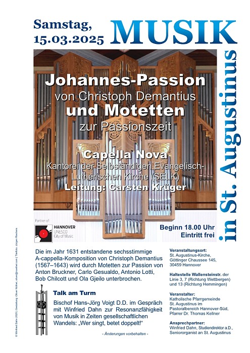 Johannes-Passion mit der Capella Nova | Samstag, 15. März 2025, 18.00 Uhr